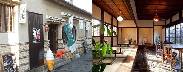 麦屋カフェ外観と内観